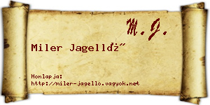 Miler Jagelló névjegykártya
